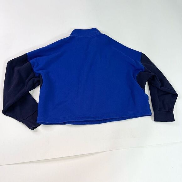 Under Armour Sweatshirt Womens Large Blue 1/4 Zip Playback Pullover Fleece Crop - Picture 6 of 7